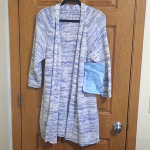 Women 3/4 sleeve open Front Raglan Spacedye Cardigan Sweater